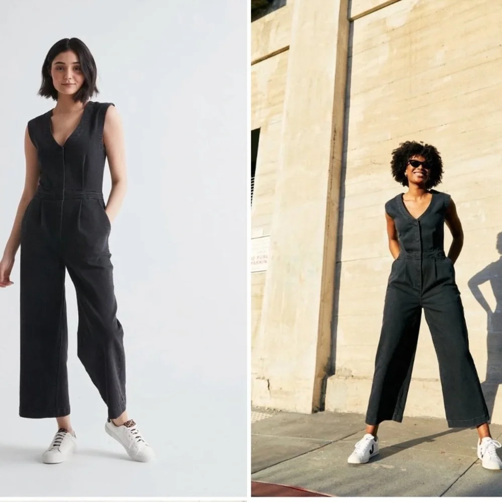 NWT-DUER - Performance Denim Tailored Jumpsuit - Picture 2 of 10